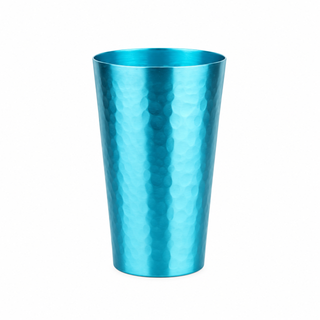 15 Oz Reusable Aluminum Hammered Cup