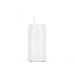 16 Oz Double-Wall Stainless Steel Straw Tumbler