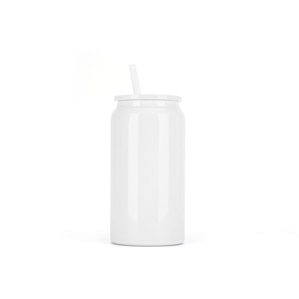 16 Oz Double-Wall Stainless Steel Straw Tumbler