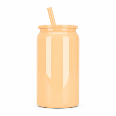 16 Oz Double-Wall Stainless Steel Straw Tumbler