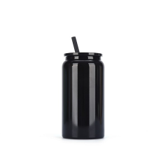 16 Oz Double-Wall Stainless Steel Straw Tumbler