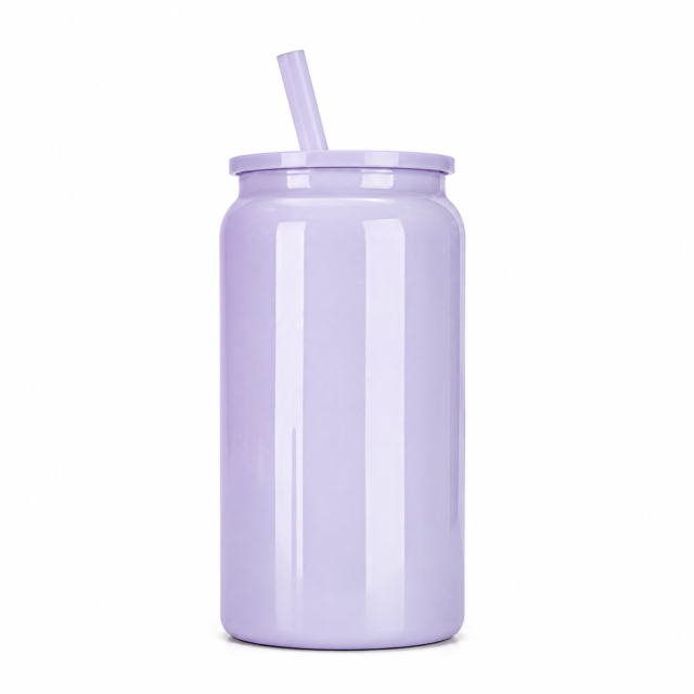 16 Oz Double-Wall Stainless Steel Straw Tumbler