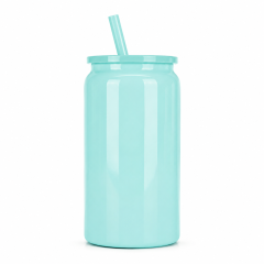 16 Oz Double-Wall Stainless Steel Straw Tumbler