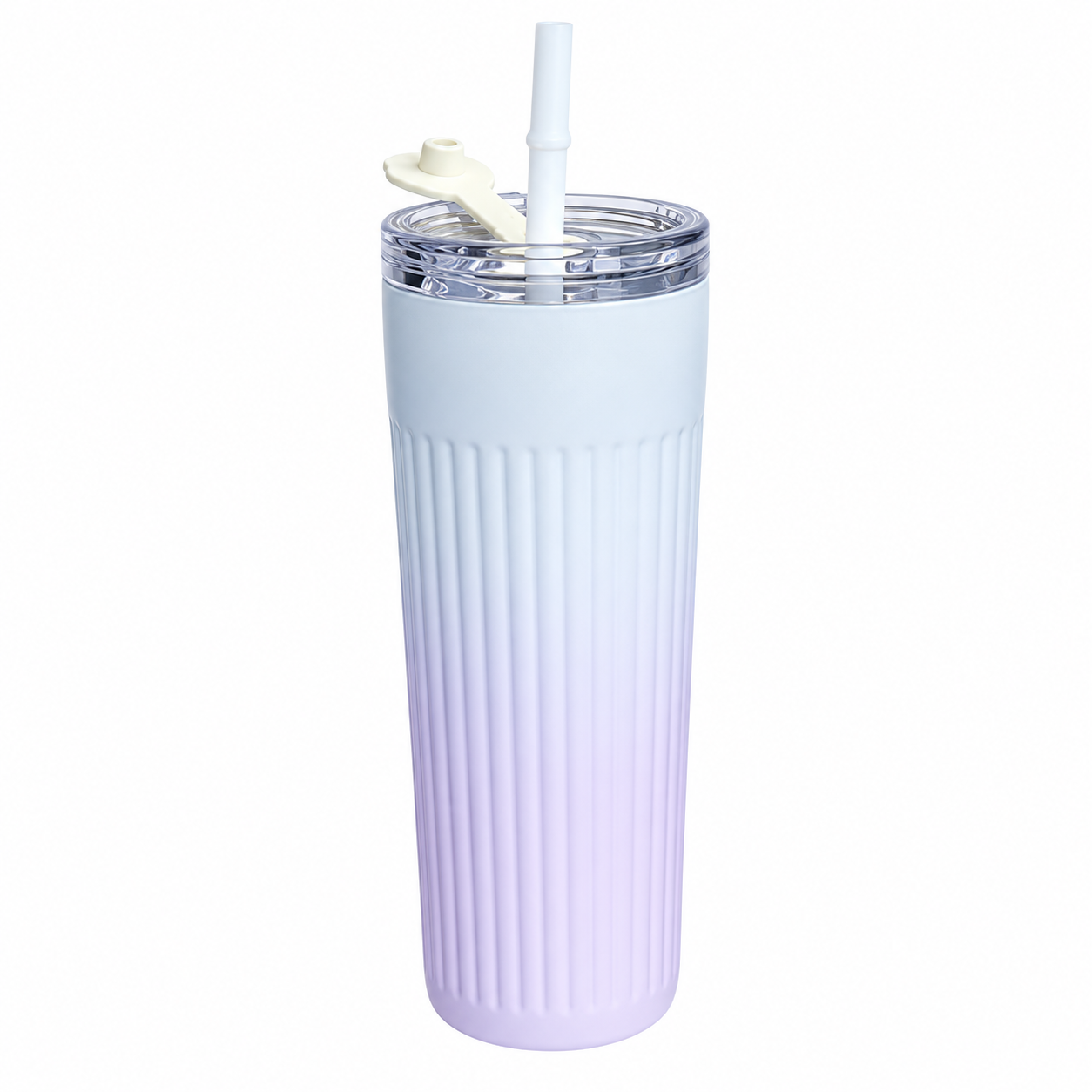 17 Oz Fluted Stainless Steel Straw Tumbler