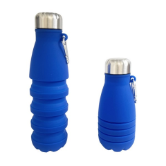 19 Oz Collapsible Silicone Travel Bottle With Metal Cap