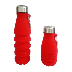 19 Oz Collapsible Silicone Travel Bottle With Metal Cap