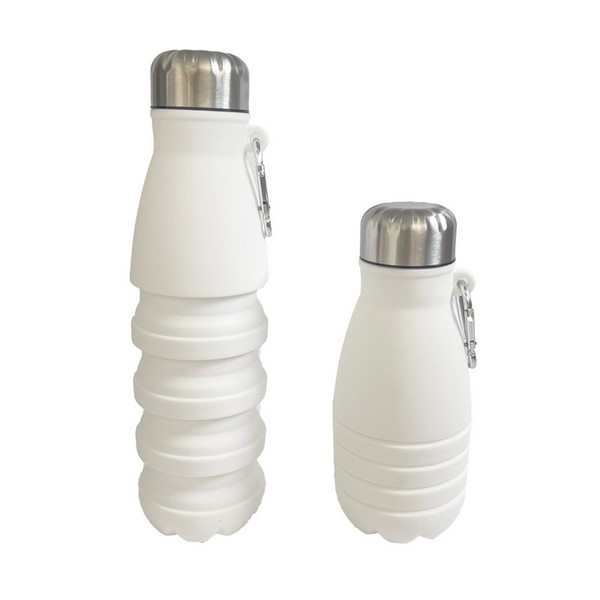 19 Oz Collapsible Silicone Travel Bottle With Metal Cap