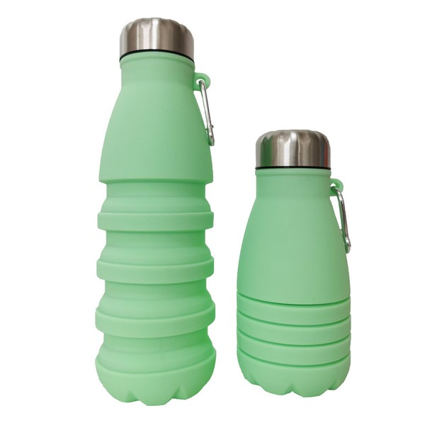 19 Oz Collapsible Silicone Travel Bottle With Metal Cap