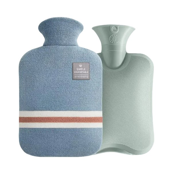 1L PVC Hot Water Bottle With Knitted Cover
