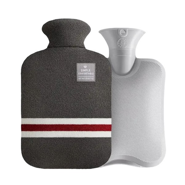 1L PVC Hot Water Bottle With Knitted Cover