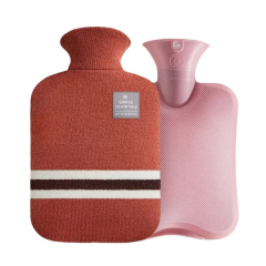 1L PVC Hot Water Bottle With Knitted Cover