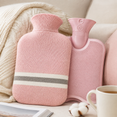 1L PVC Hot Water Bottle With Knitted Cover