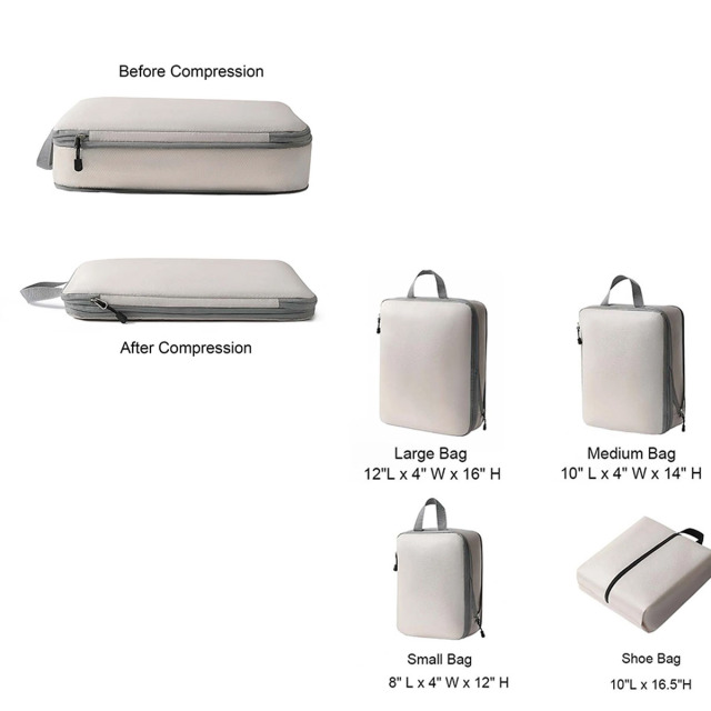 4-Piece Travel Compression Bag Set