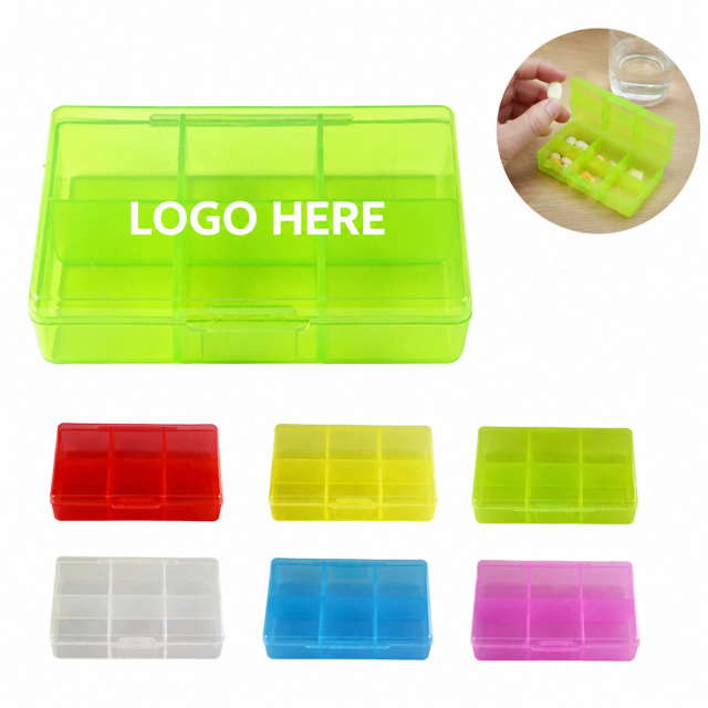 6-Compartment Clear Pill Organizer