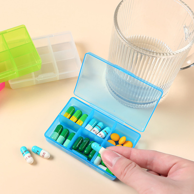 6-Compartment Clear Pill Organizer