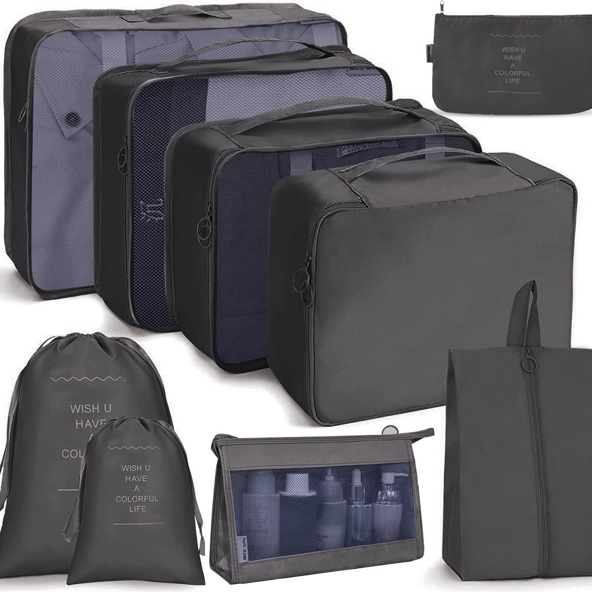 9-Piece Travel Packing Organizer Set