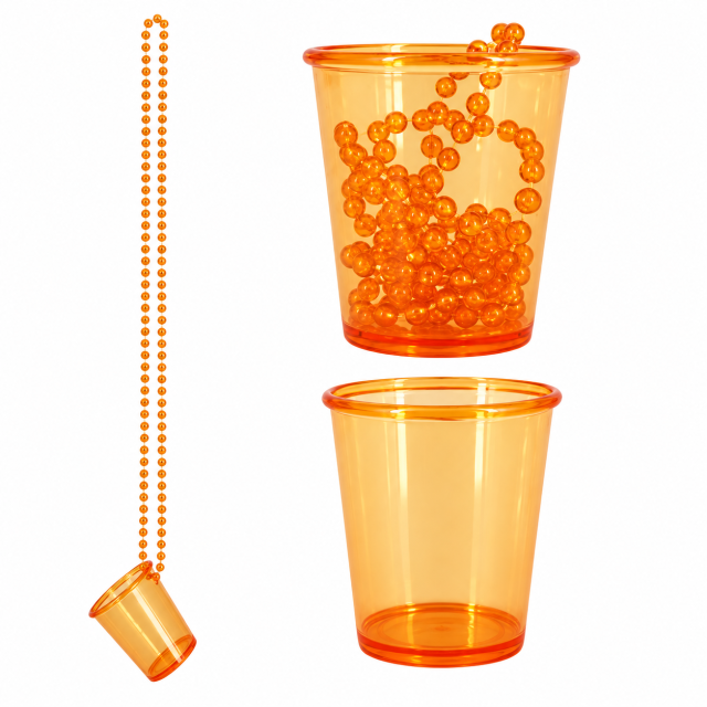 Beaded Party Necklace with Plastic Shot Glass