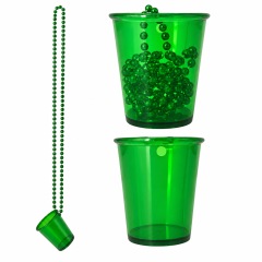 Beaded Party Necklace with Plastic Shot Glass