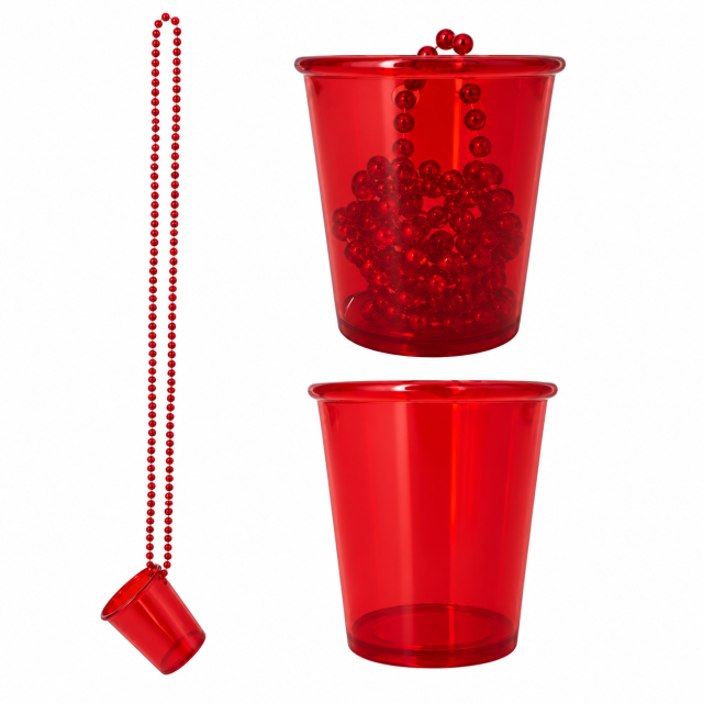 Beaded Party Necklace with Plastic Shot Glass