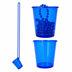 Beaded Party Necklace with Plastic Shot Glass