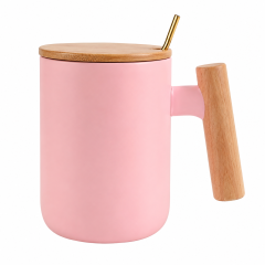Ceramic Mug With Natural Wood Handle