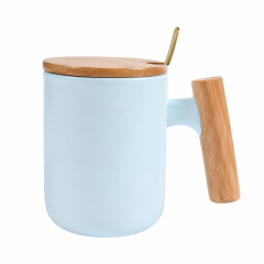 Ceramic Mug With Natural Wood Handle