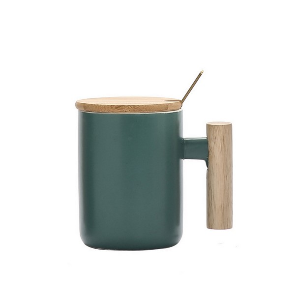 Ceramic Mug With Natural Wood Handle