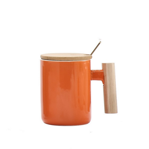 Ceramic Mug With Natural Wood Handle