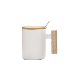 Ceramic Mug With Natural Wood Handle