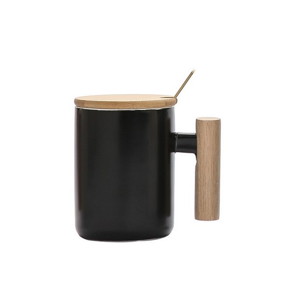 Ceramic Mug With Natural Wood Handle