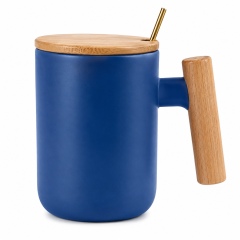 Ceramic Mug With Natural Wood Handle