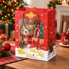 Christmas Cardstock Gift Tote Bag