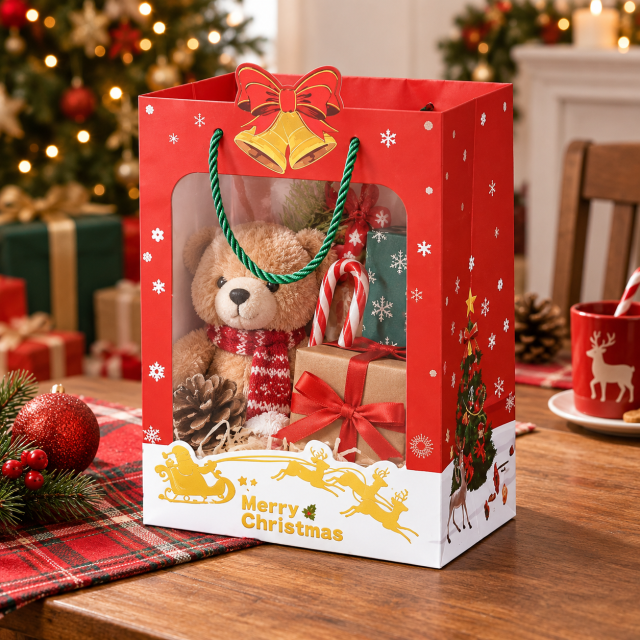 Christmas Cardstock Gift Tote Bag