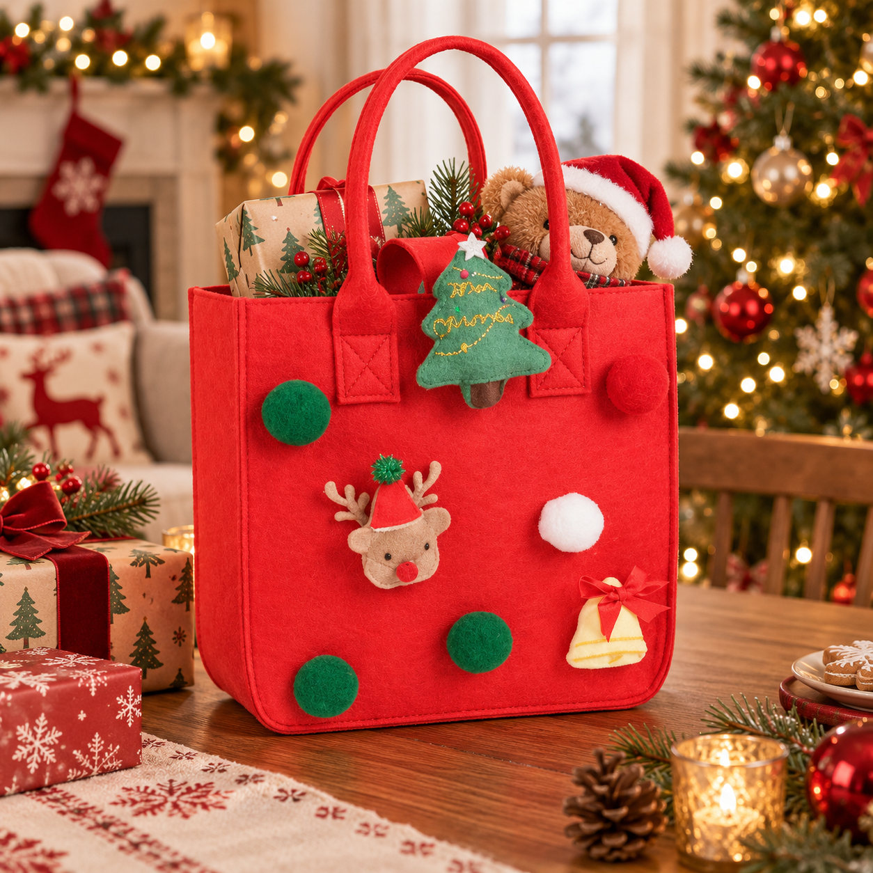 Christmas Felt Candy Gift Tote Bag