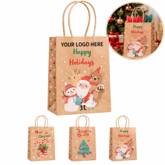 Christmas Kraft Paper Gift Shopping Bag