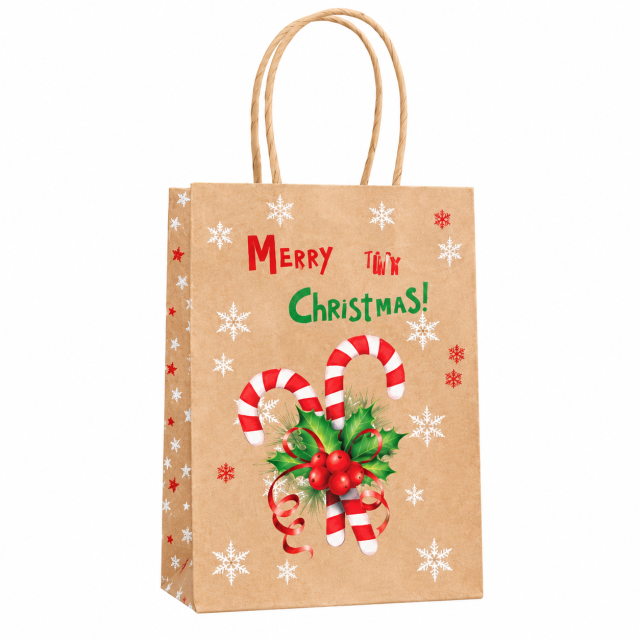 Christmas Kraft Paper Gift Shopping Bag