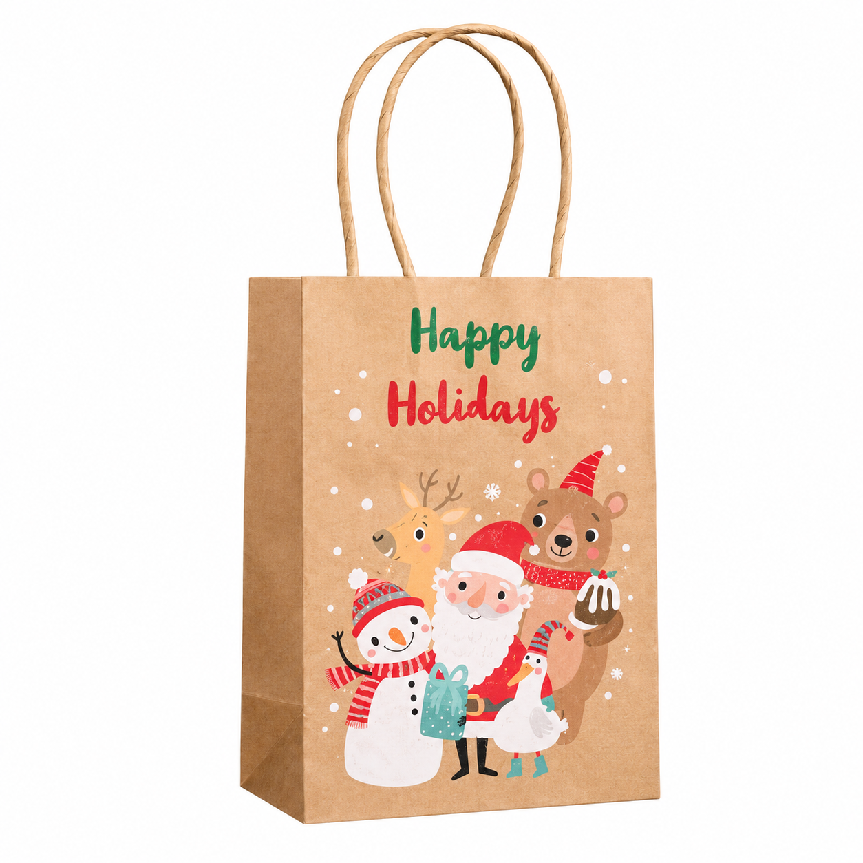 Christmas Kraft Paper Gift Shopping Bag