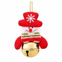 Christmas Santa Snowman Hanging Bell Ornament