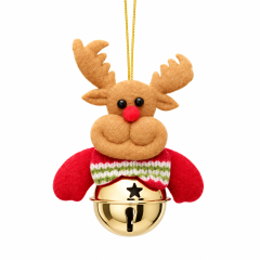 Christmas Santa Snowman Hanging Bell Ornament