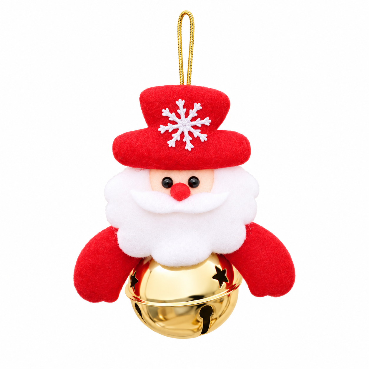 Christmas Santa Snowman Hanging Bell Ornament
