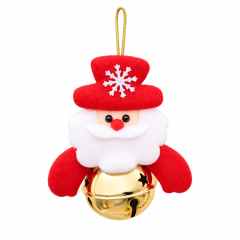 Christmas Santa Snowman Hanging Bell Ornament