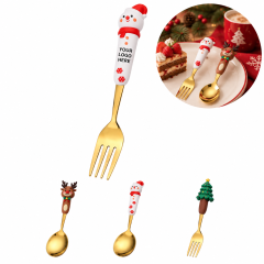 Christmas Stainless Steel Spoon And Fork Set