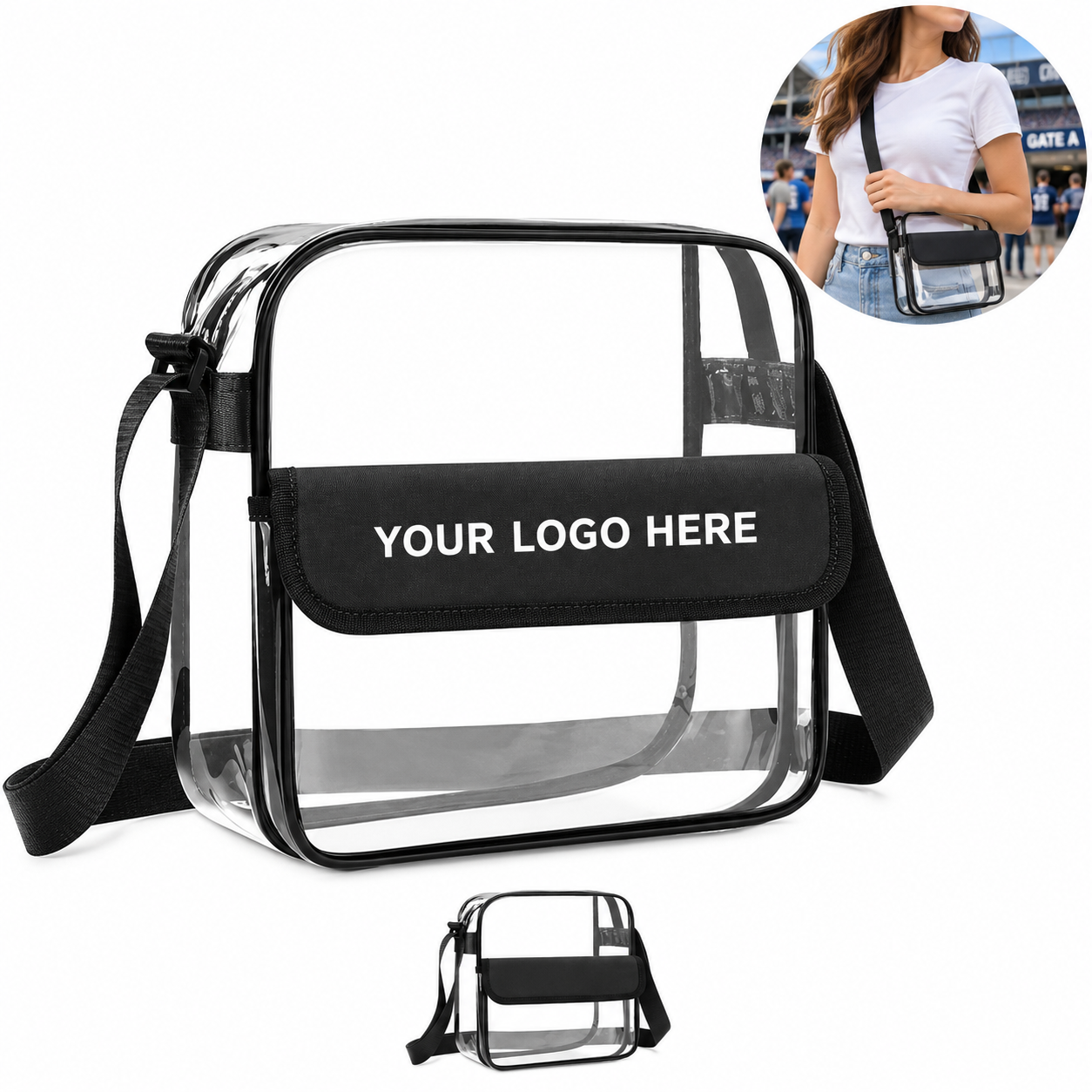 Clear PVC Crossbody Shoulder Bag