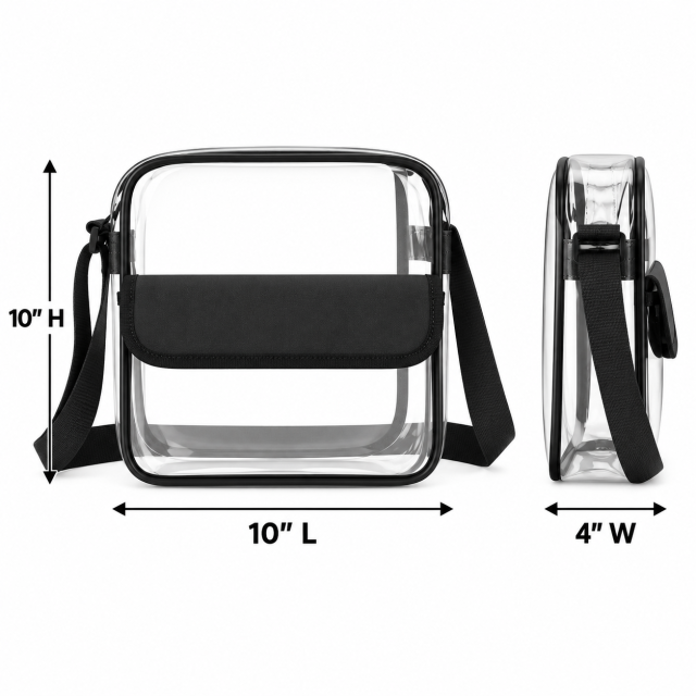 Clear PVC Crossbody Shoulder Bag