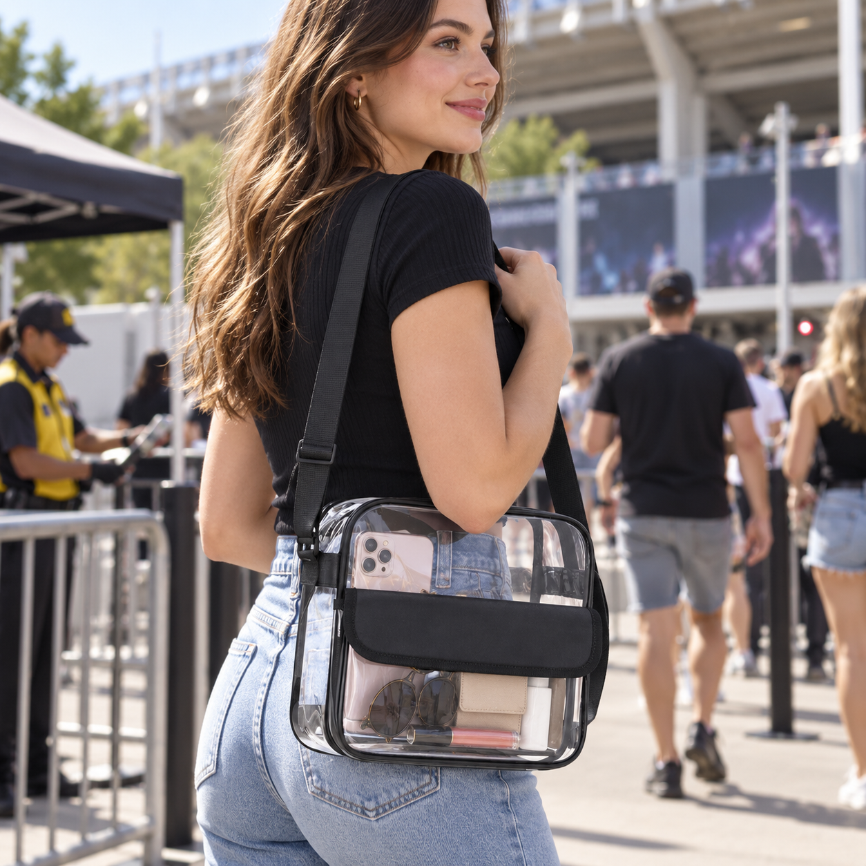 Clear PVC Crossbody Shoulder Bag