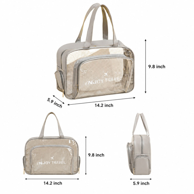 Clear PVC Toiletry Bag With Shoe Compartment