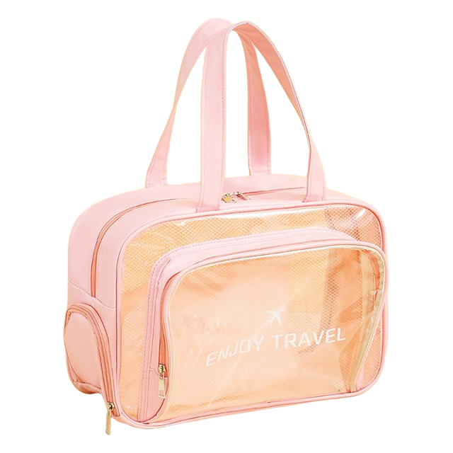 Clear PVC Toiletry Bag With Shoe Compartment