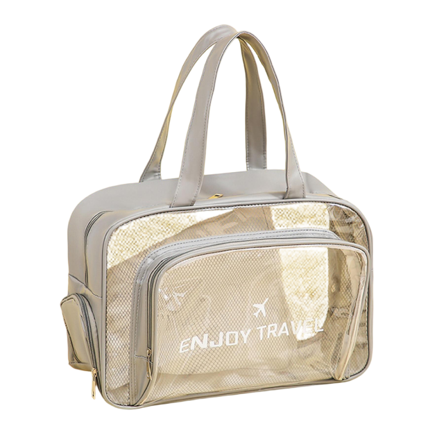Clear PVC Toiletry Bag With Shoe Compartment
