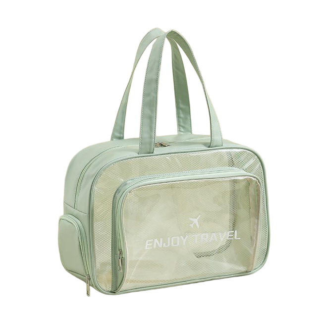 Clear PVC Toiletry Bag With Shoe Compartment