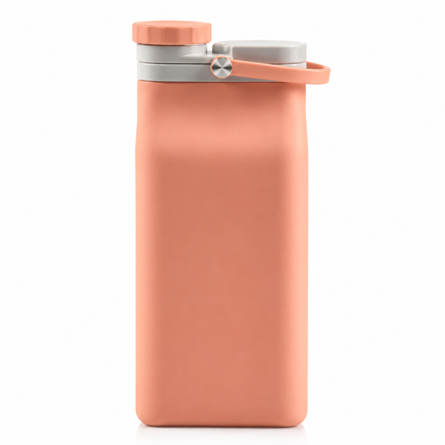 Collapsible Silicone Travel Water Bottle With Carry Ring
